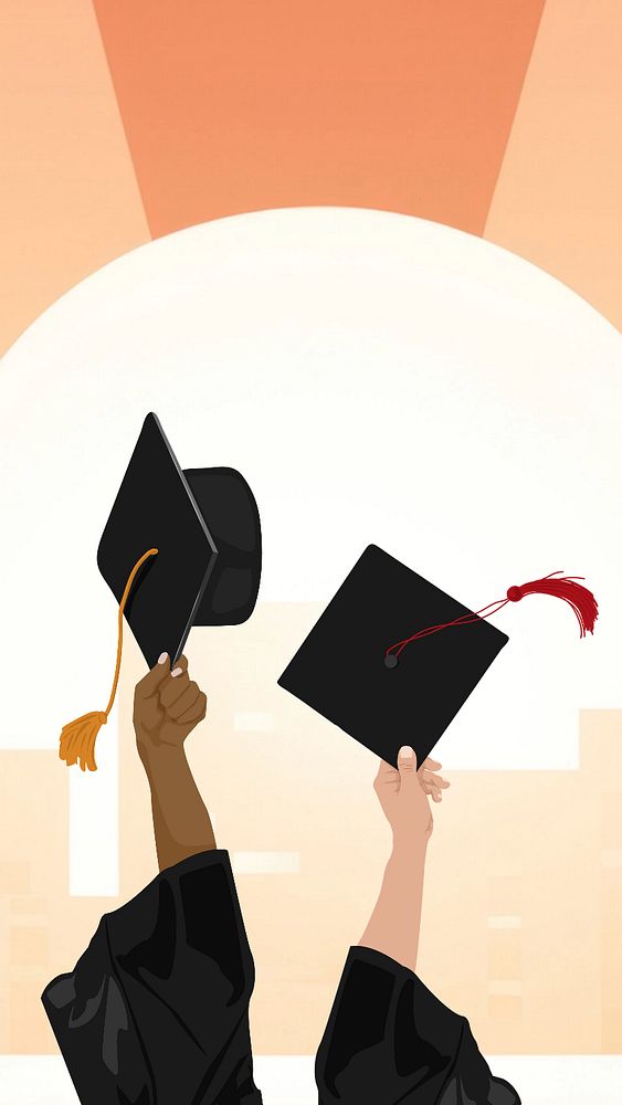 Education graduation, aesthetic illustration, editable design