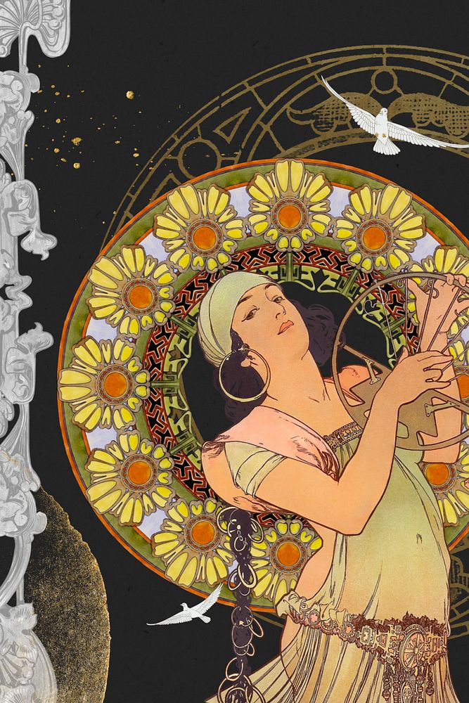 Alphonse Mucha's Salomé, vintage art nouveau illustration. Remixed by rawpixel.