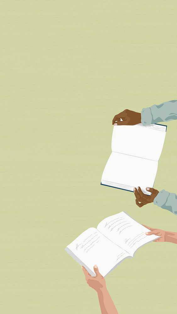 Book reading, aesthetic illustration, editable design