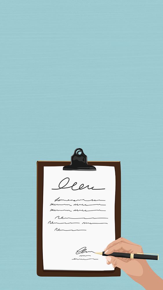 Contract signing, aesthetic illustration, editable design