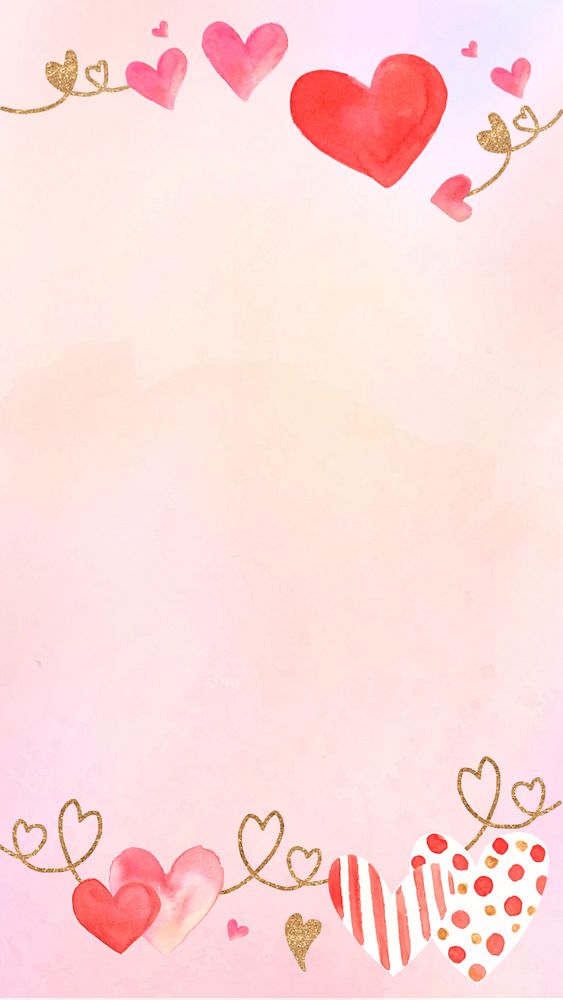 Cute watercolor Valentine's background, editable design