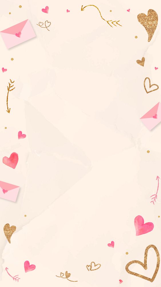 Cute love frame background, editable design