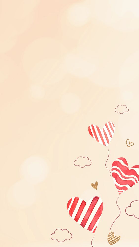 Cute heart balloons background, editable design