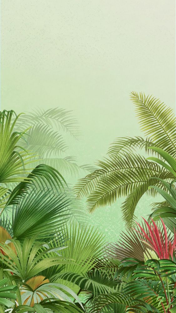 Jungle border iPhone wallpaper. Remixed by rawpixel.