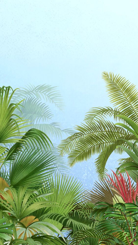 Jungle border iPhone wallpaper. Remixed by rawpixel.