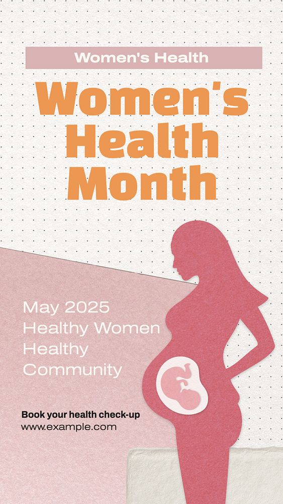 Women's health month Instagram story template, editable text