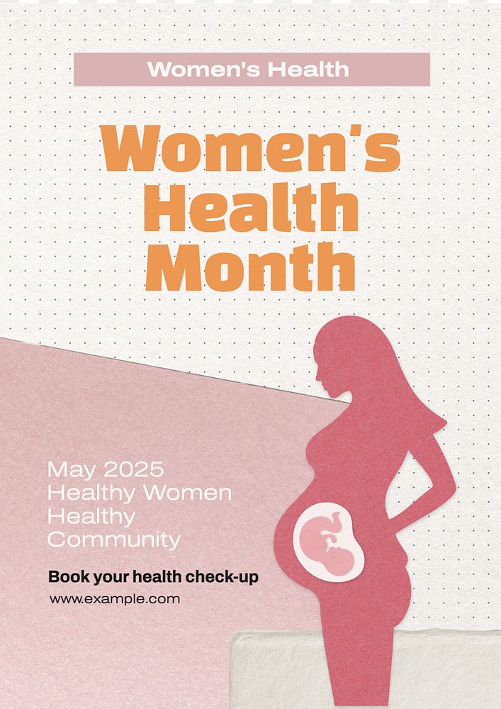 Women's health month poster template, editable text & design