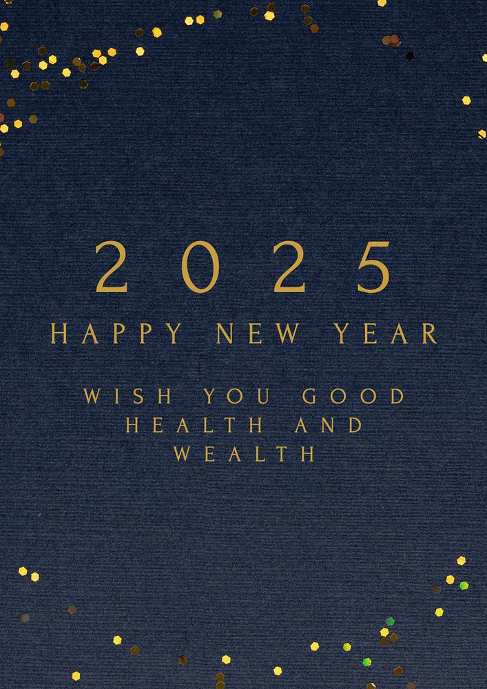 Happy new year poster template, editable text and design