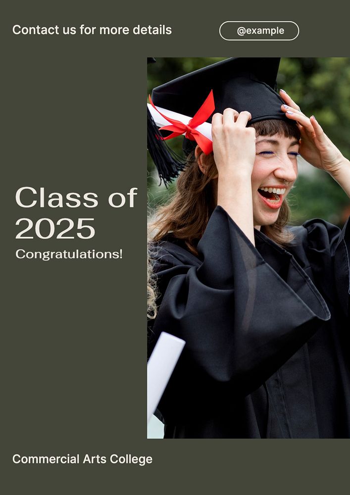 Graduation poster template, editable text and design