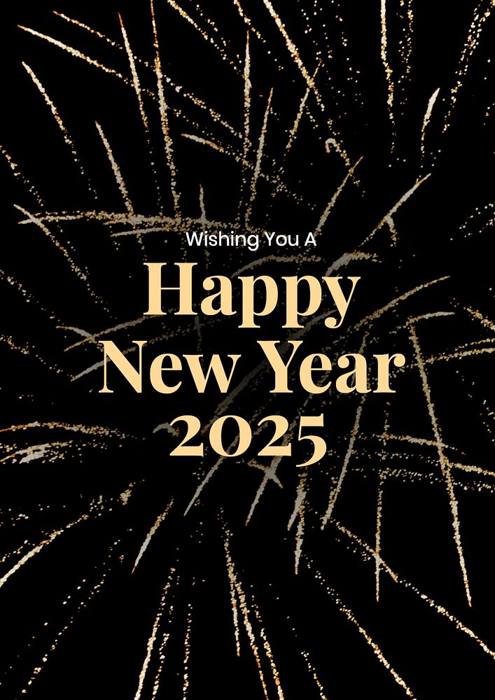 Happy new year  poster template, editable text and design