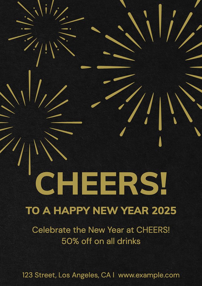 New year cheers poster template