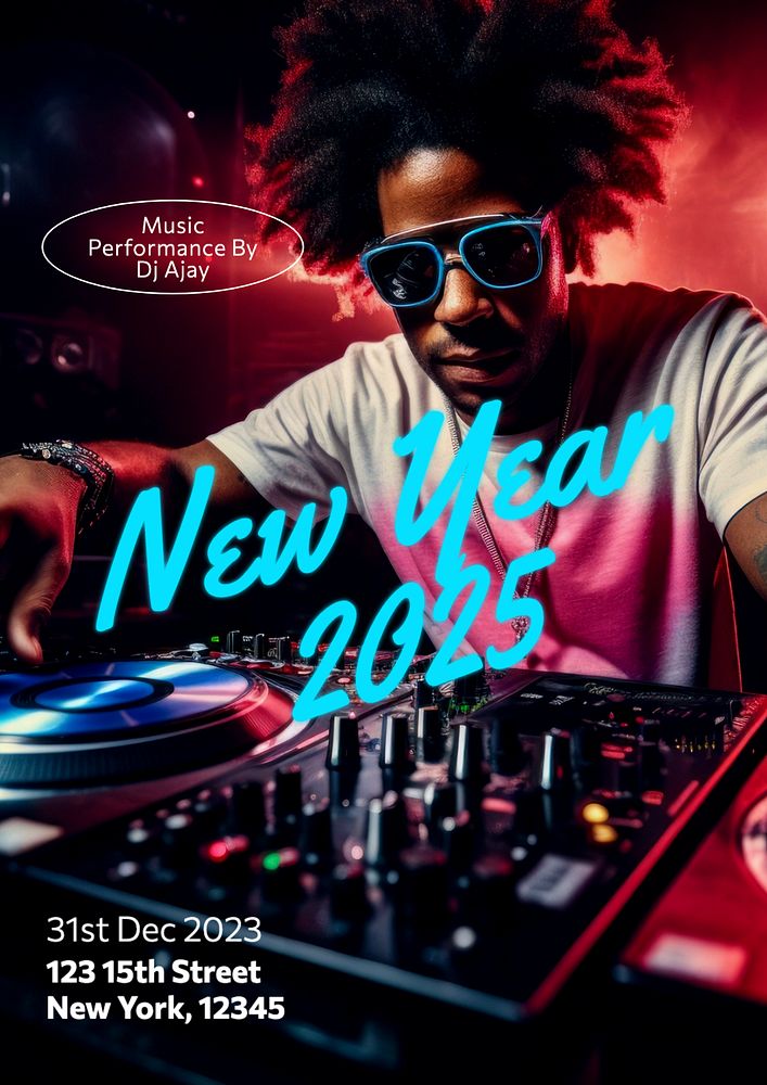 New year party poster template