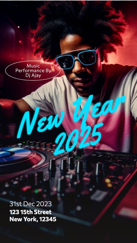 New year party Instagram story template