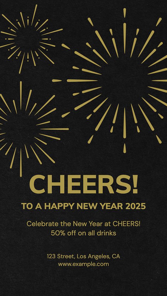 New year cheers Facebook story template