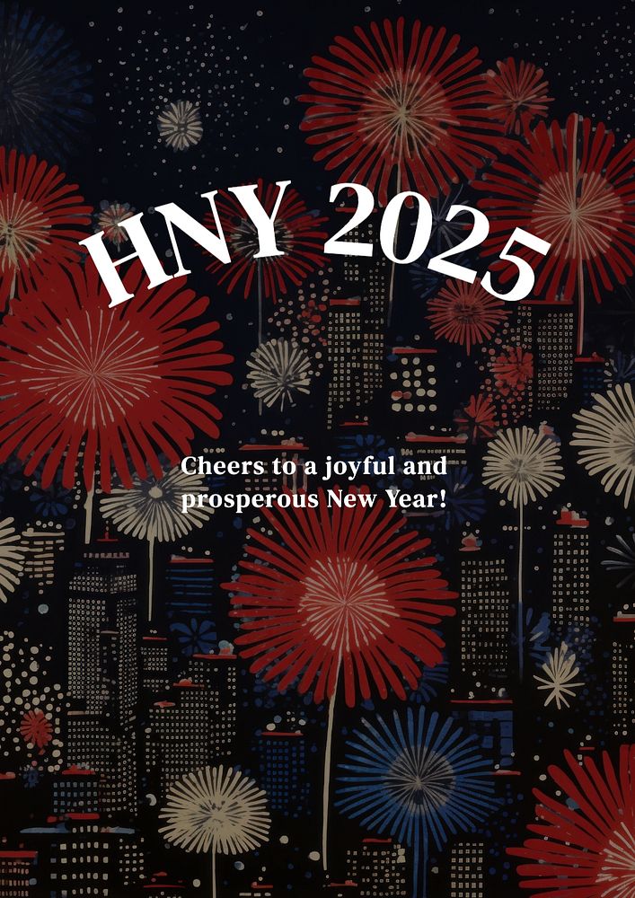 Happy new year poster template