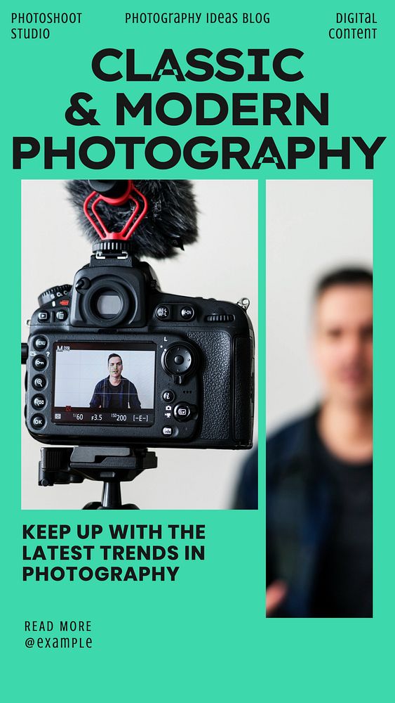 Photography camera social story template, editable Instagram design