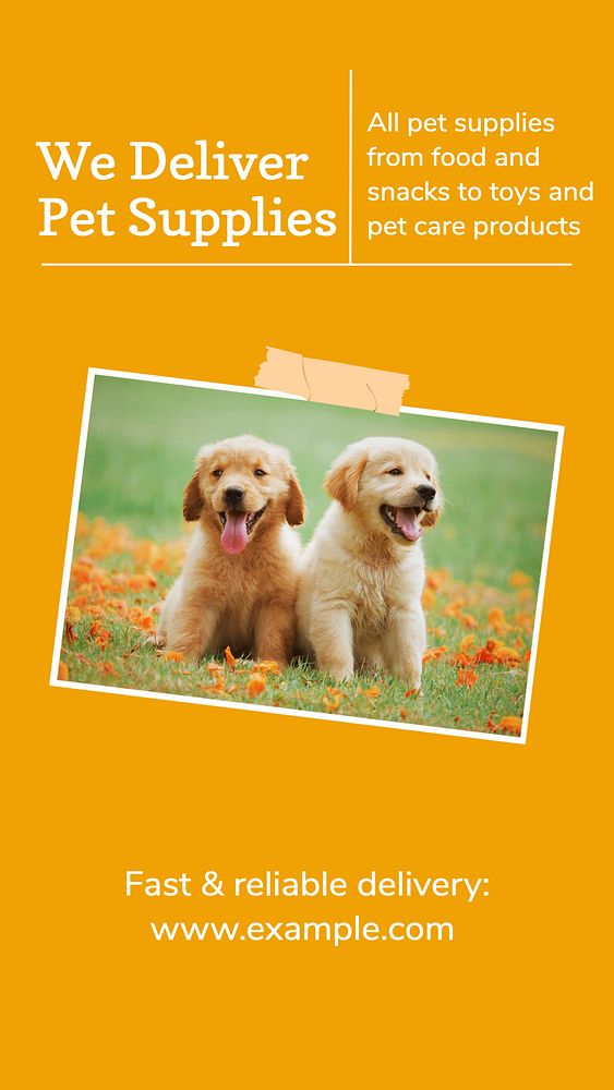 Pet shop delivery social story template, editable Instagram design