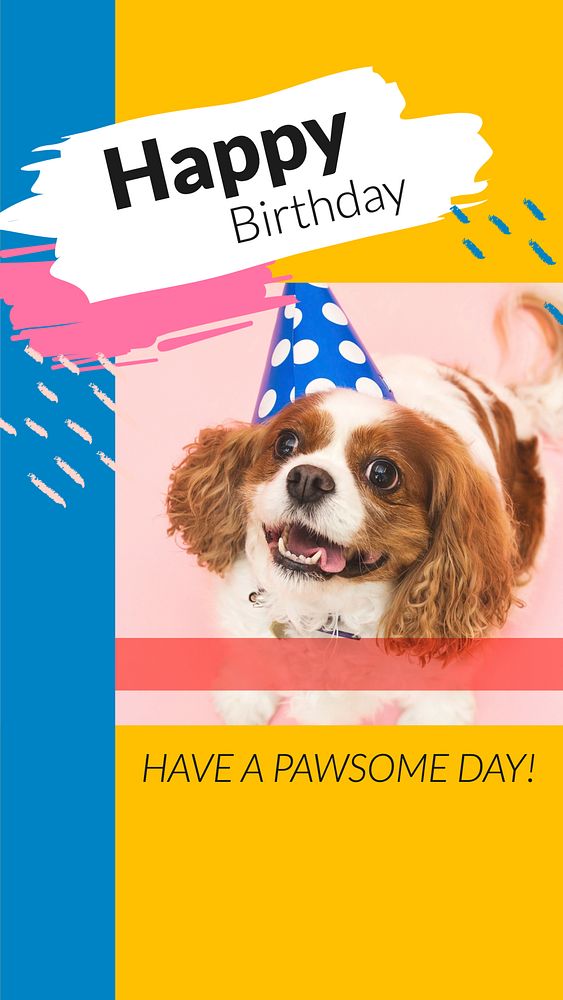 Happy birthday  Instagram story template, editable text