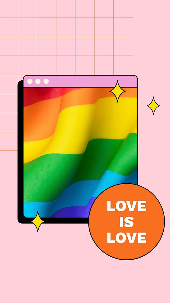 Love is love Instagram story template, editable text