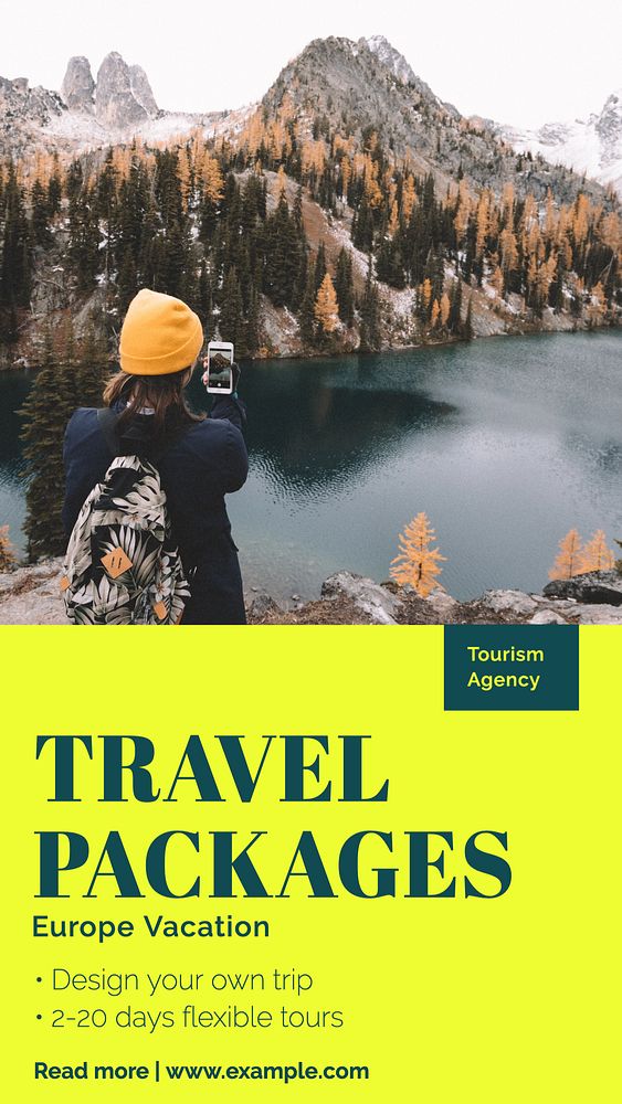 Travel package Facebook story template, editable design