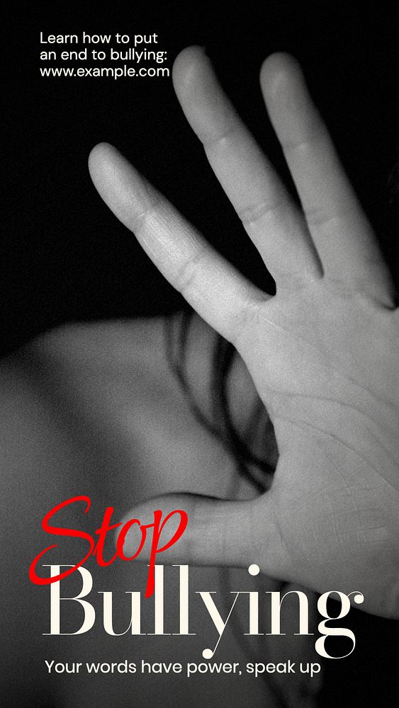 Stop bullying  Instagram story template, editable text