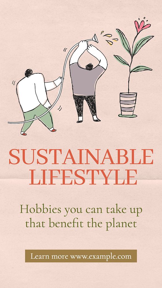 Sustainable lifestyle  Instagram story template, editable text