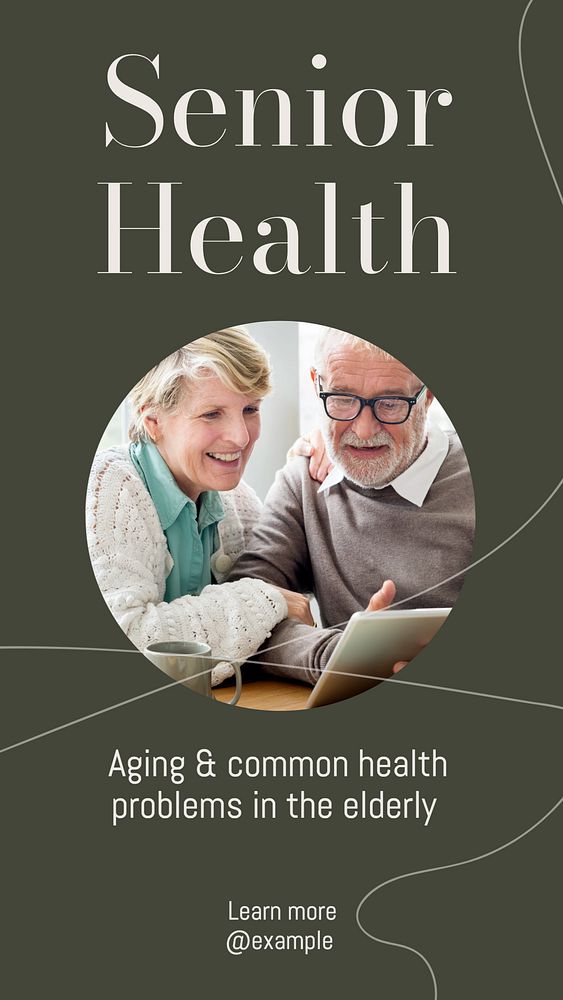 Senior health Instagram story template, editable text