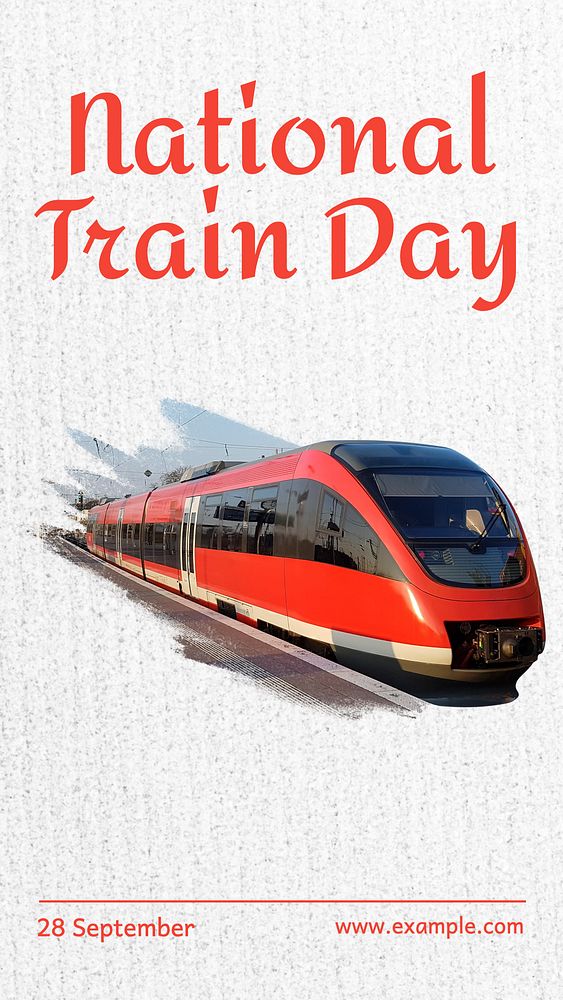 National train day  Instagram story template, editable text