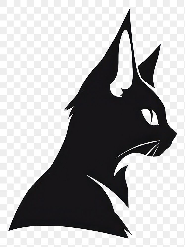 PNG Abyssinian Cat cat silhouette stencil.