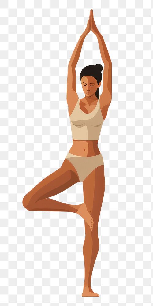 PNG Yoga session exercise fitness female.