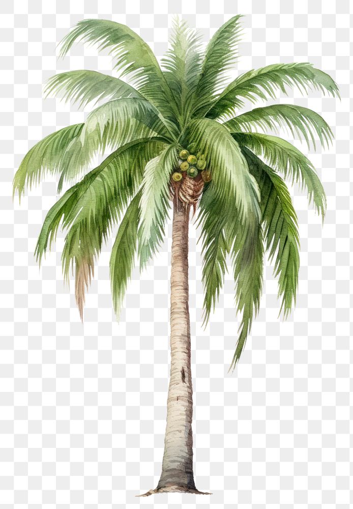PNG Illustration of palm tree arecaceae produce coconut.