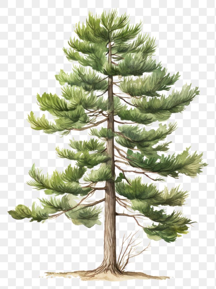 PNG Illustration of pine tree art illustrated conifer.