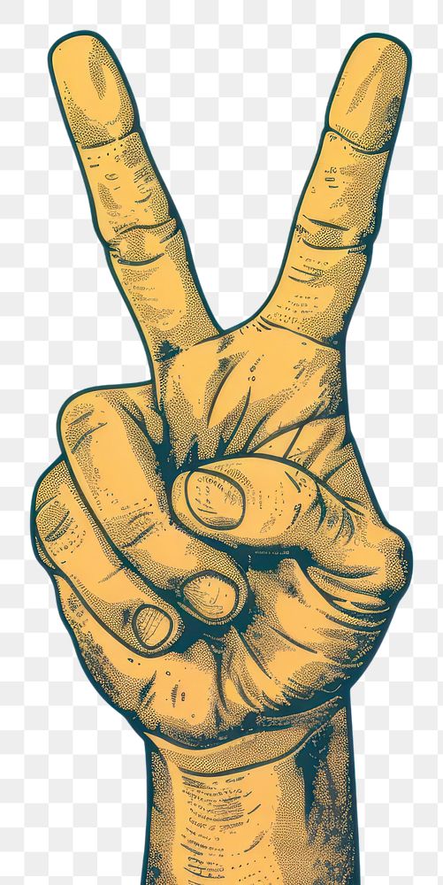 PNG Peace sign finger person tattoo 