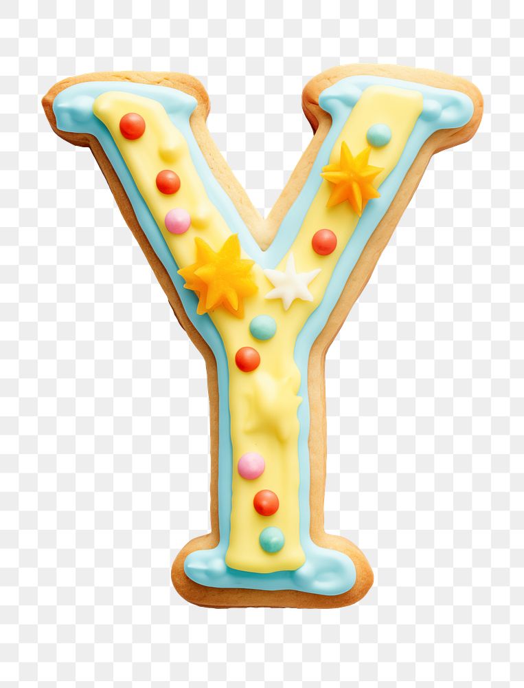 Letter Y png cookie art alphabet, transparent background