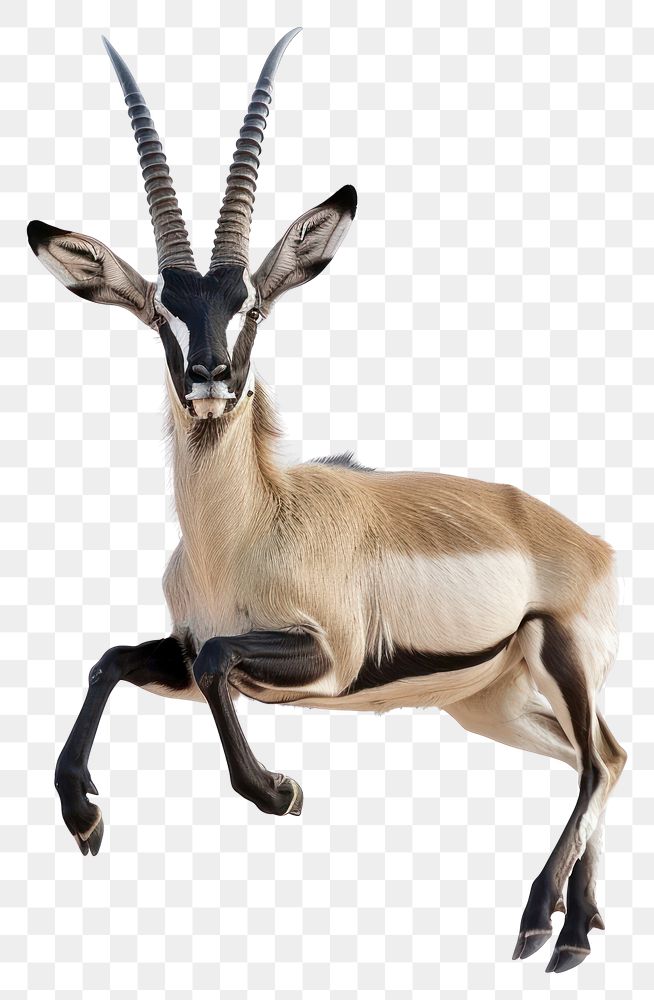 PNG Happy smiling dancing Gemsbok Deer antelope wildlife gazelle.
