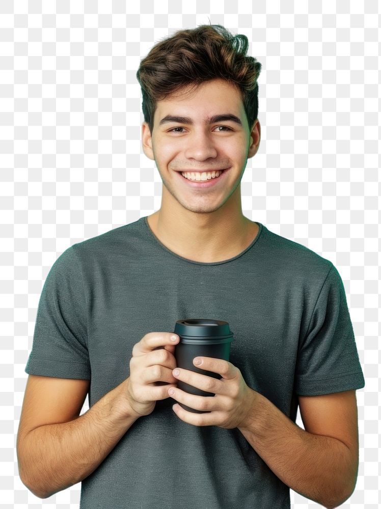 PNG Hispanic men holding cup coffee portrait photography clothing.