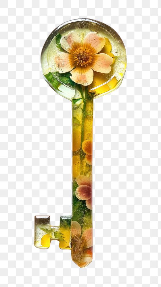 PNG Flower resin key shaped cutlery spoon smoke pipe.