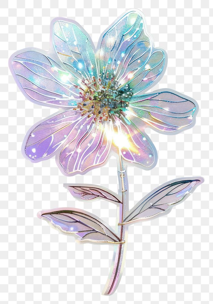 PNG Glitter flower real sticker accessories chandelier accessory.