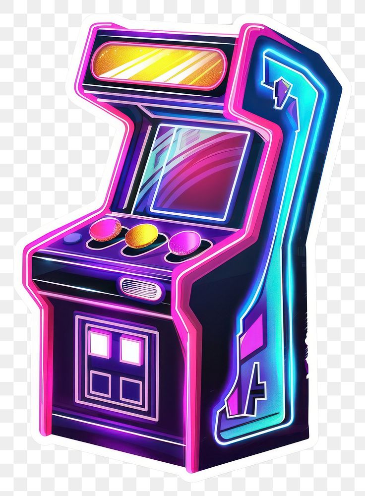 PNG Glitter arcade game sticker ketchup food arcade game machine.