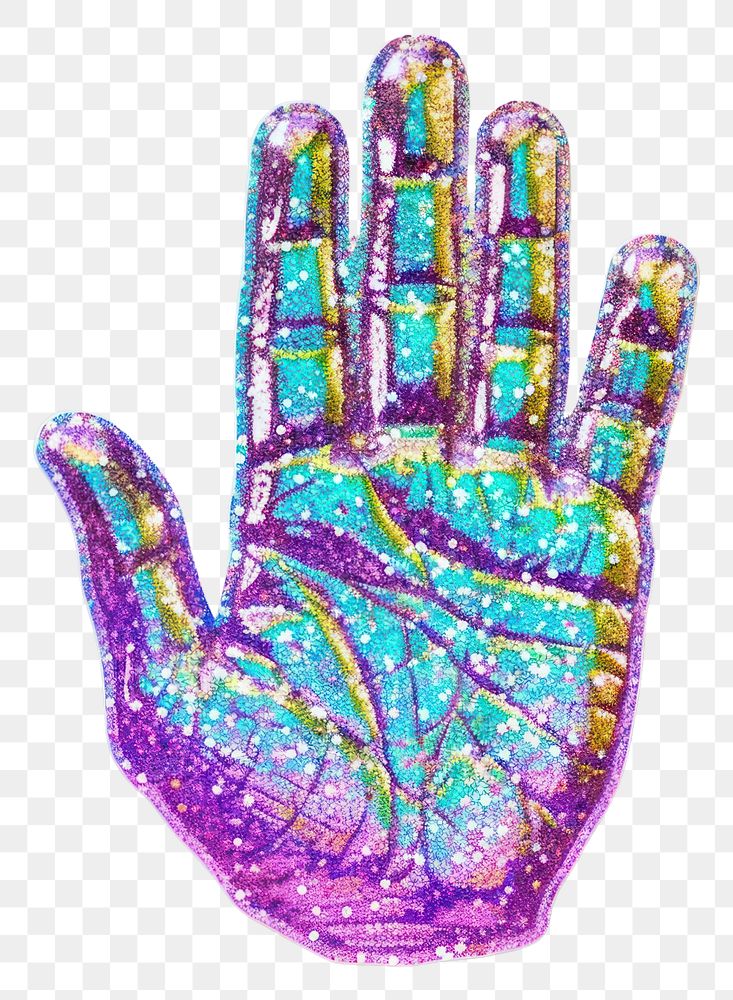 PNG Glitter hand sign flat sticker accessories electronics accessory.