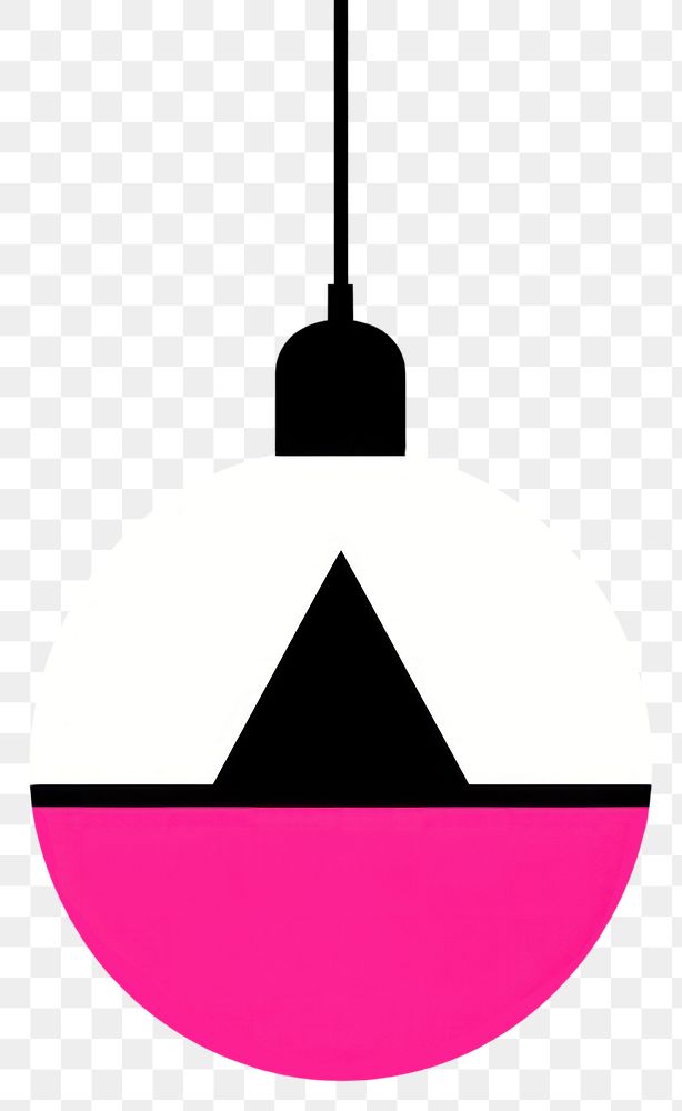 PNG A flat illustration of a pendant lamp chandelier lighting triangle.