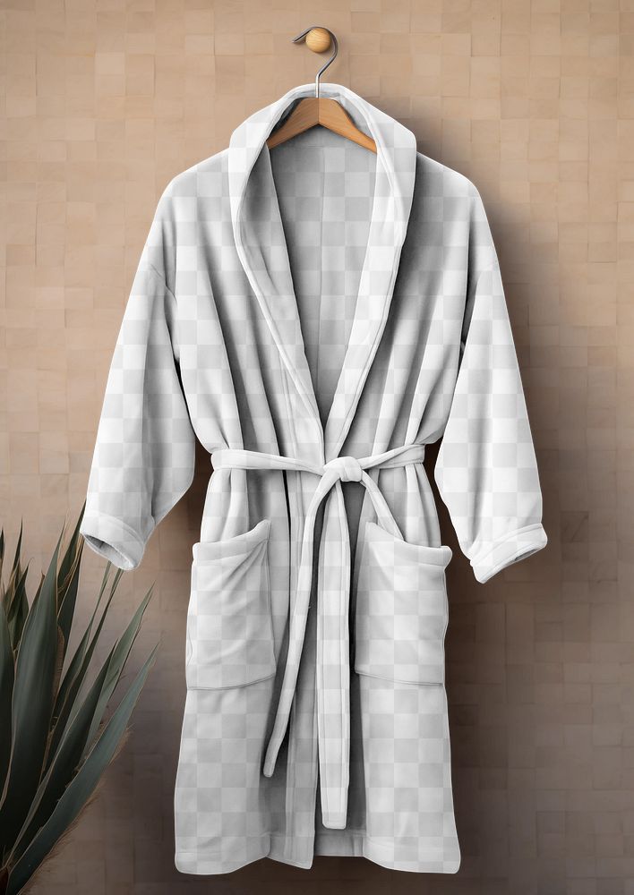 PNG bathrobe mockup, transparent design