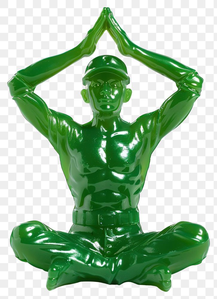 PNG Plastic toy soldier doing yoga accessories accessory gemstone.