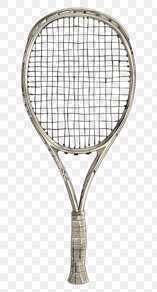 PNG Hand drawn of tennis racket sports.