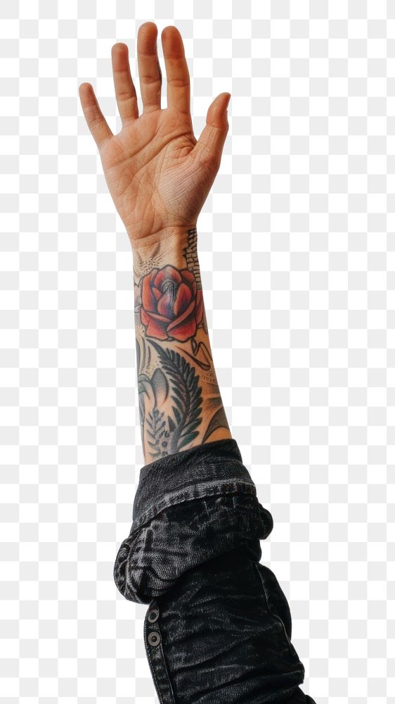 PNG Tattooed hand person finger human.