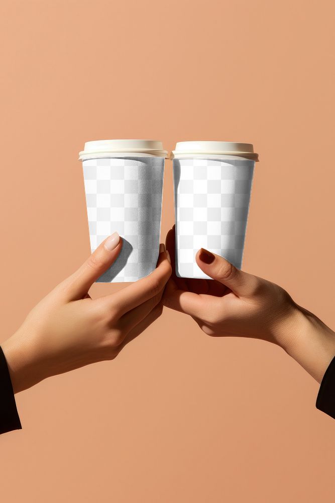 PNG disposable paper coffee cup mockup, transparent design