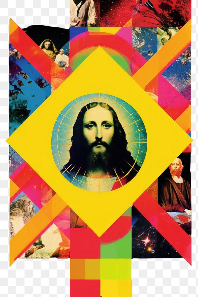 PNG Jesus collage art advertisement.