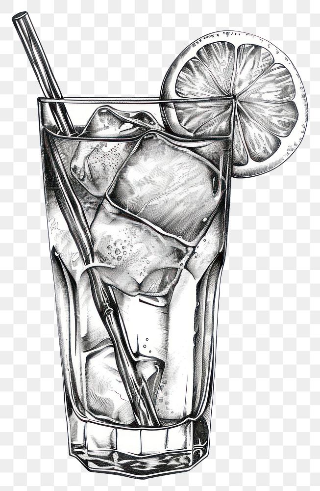 PNG Cocktail sketch illustrated beverage.