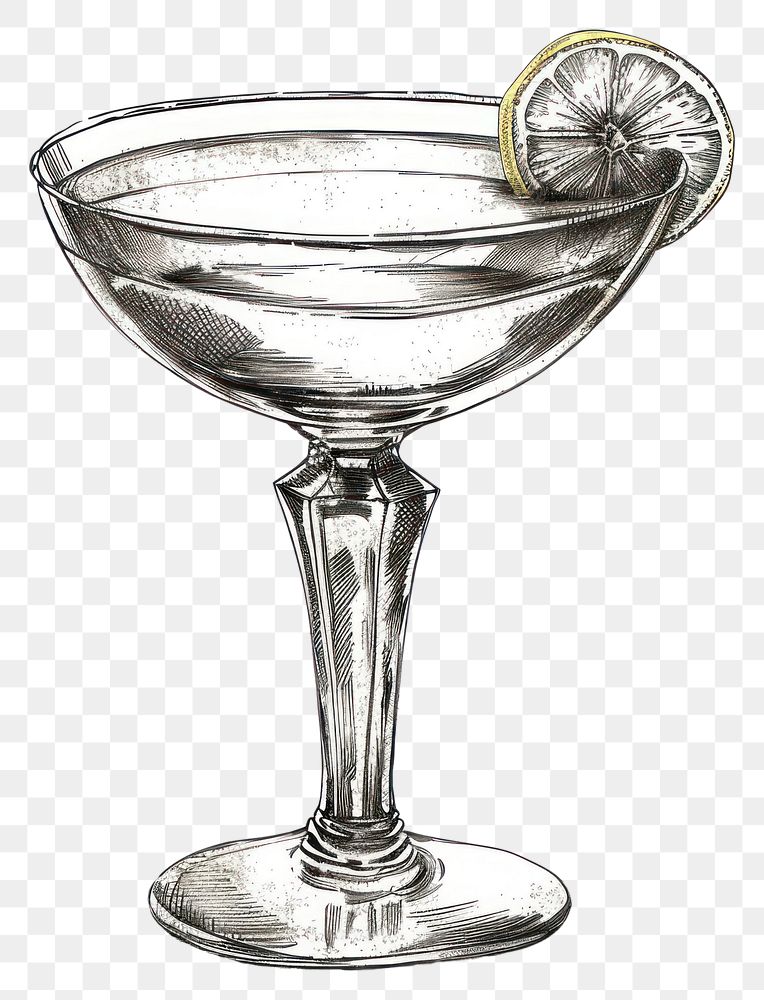 PNG Cocktail sketch illustrated beverage.