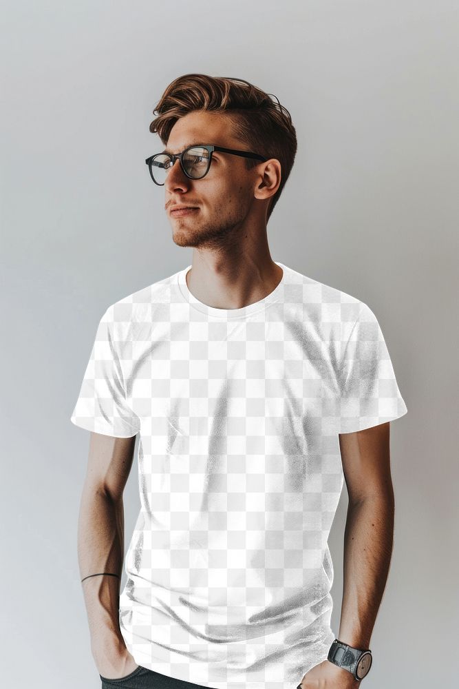 PNG mens' t-shirt mockup, transparent design